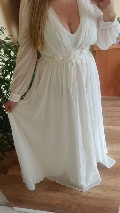 Suknia ślubna xL delikatna /klasyczna/ boho