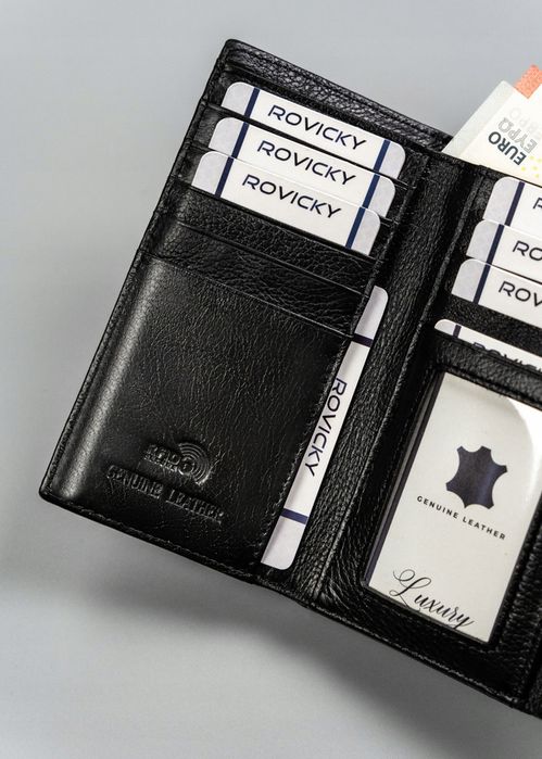 skórzany, średni portfel damski na zatrzask - 4u cavaldi