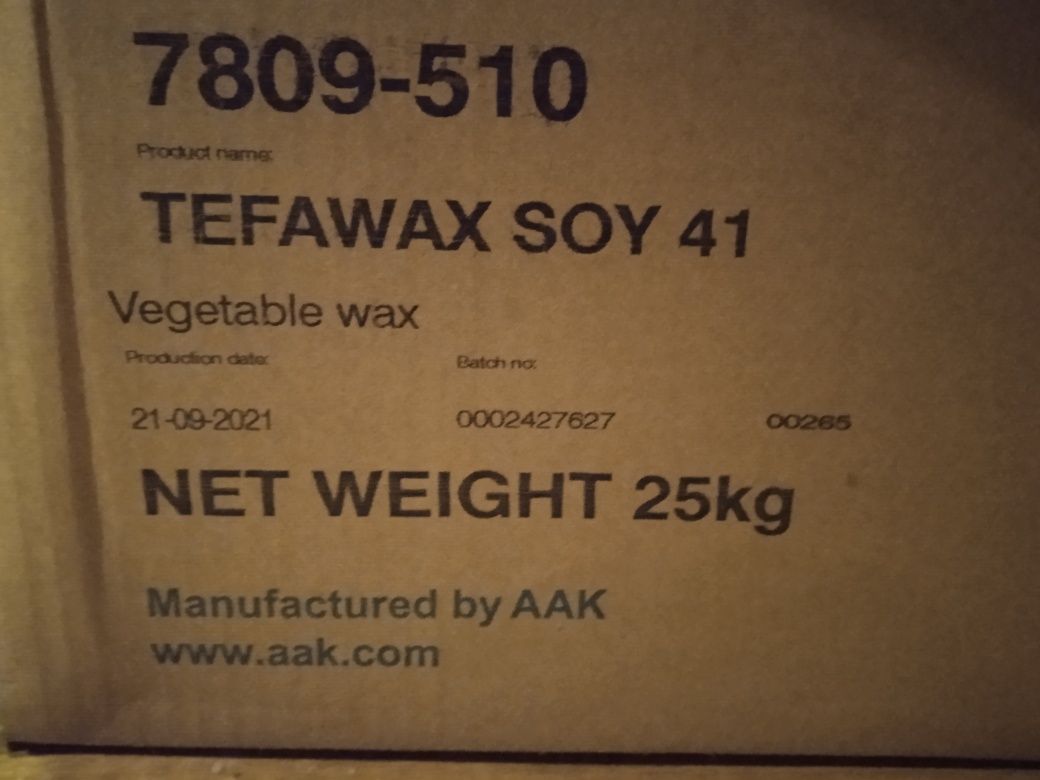 Wosk sojowy AAK tefawax 3 kg soy 41