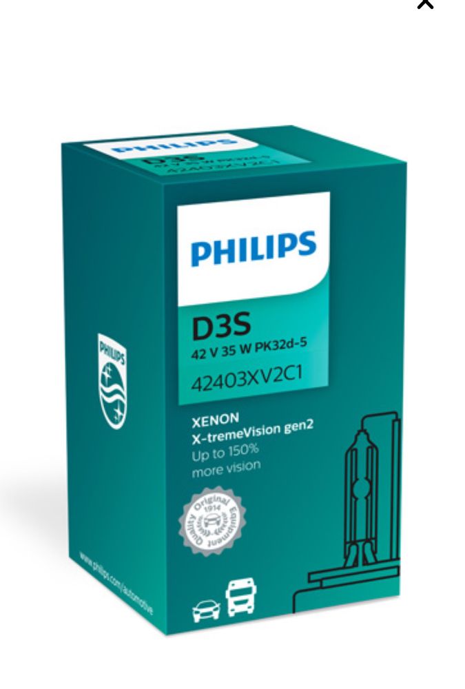 Żarniki xenon PHILIPS D3S X-TREMEVISION GEN 2 Oryginał 35W