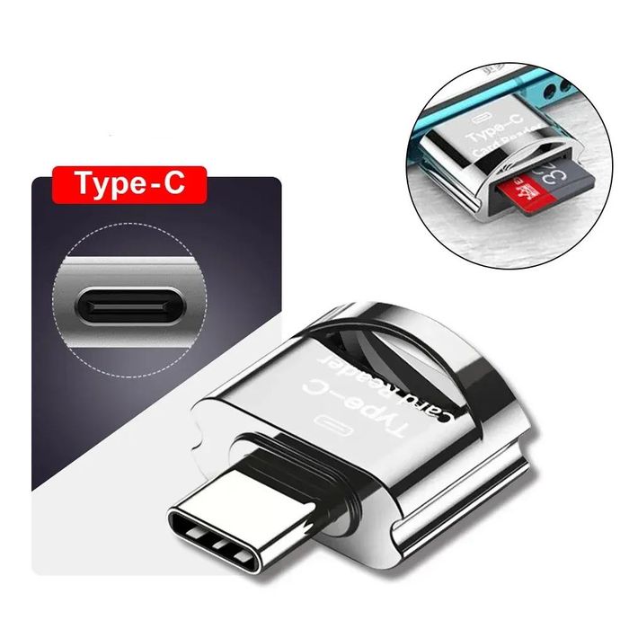 Czytnik MicroSD kart Type-C Typ C adapter kart pamięci macbook android