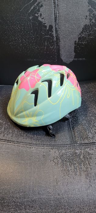 Kask iq xs dla dziewczynki niebieski kwiatki