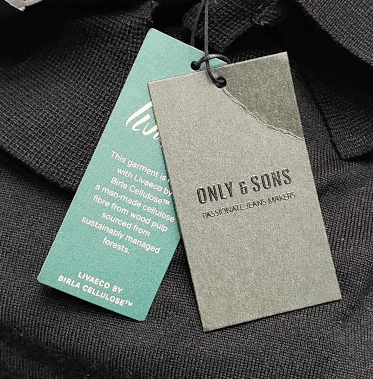 R) ONLY & SONS lekki męski sweter z kołnierzykiem.Roz.XL