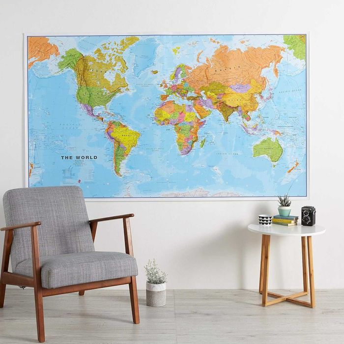 Nowa mapa świata / plakat polityczny / geografia / 197 x 116,5 !K148!