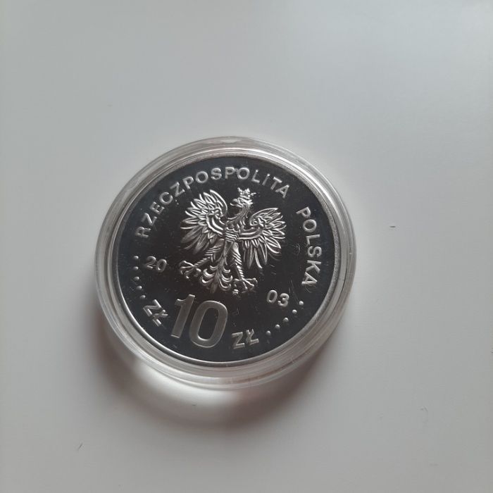 Moneta kolekcjonerska 10 złotych Stanisław Leszczyński 2003 Ag 925