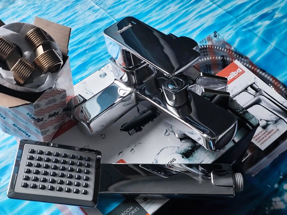 Смеситель, змiшувач для ванны Haiba Kubus 009 Euro 100% латунь