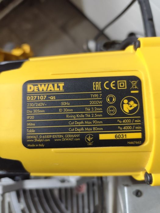 305мм DeWal D27107 торцовка, циркулярка Деволт оригінал торцювальна пи