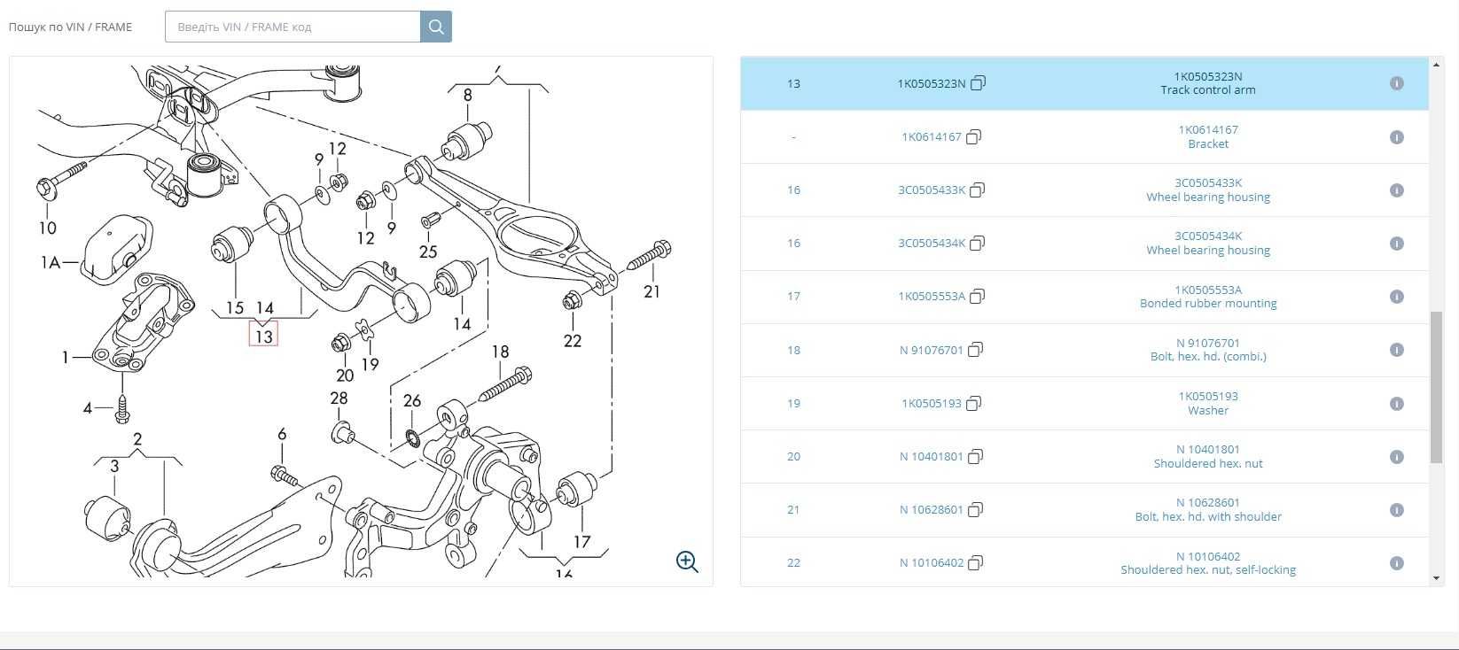 Рычаги, пружины задние VW Passat Tiguan Skoda Seat