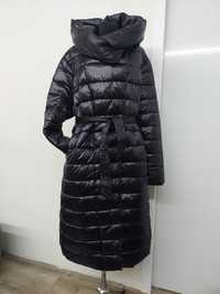 Женский зимний удлинённый  пуховик -пальто 56 размер