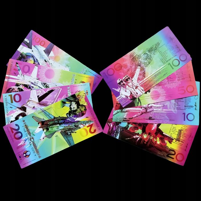 Zestaw 4 Banknotów Kolekcjonerskich Fighter Jets UNC