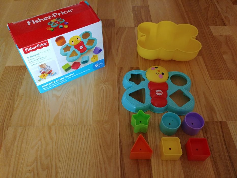 Fisher Price zestaw zabawek: piesek Snoopy, motylek, pelikan, telefon