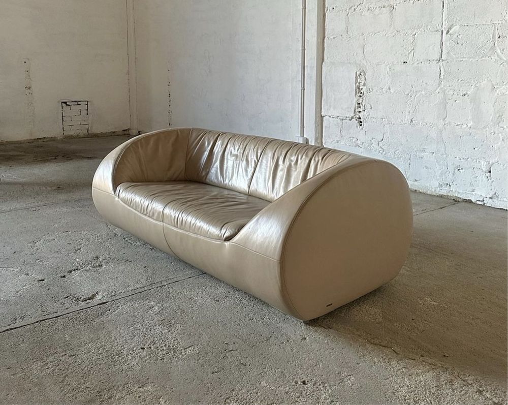 Sofa tuba skora naturalna 180 cm dlugosci