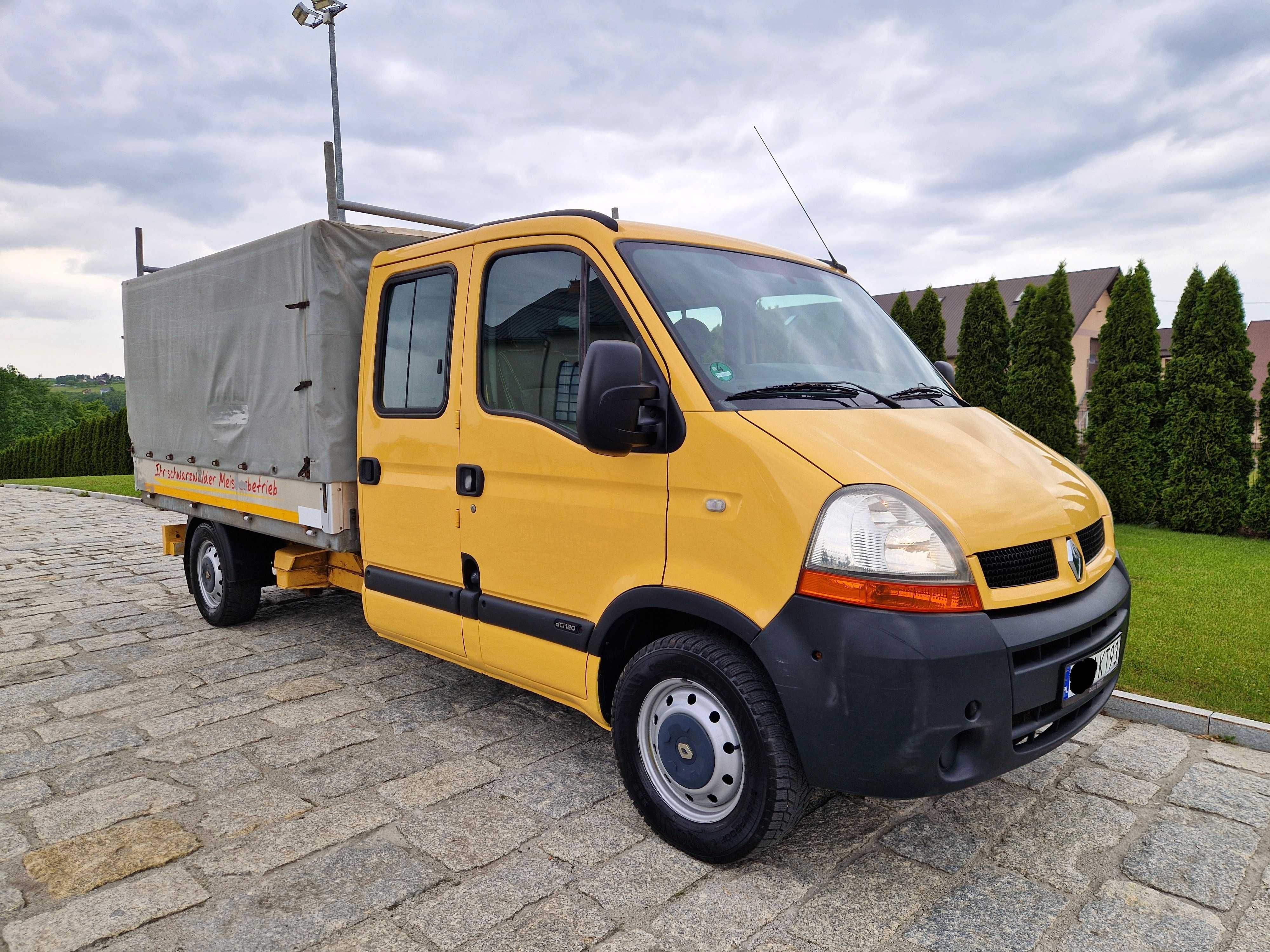 Renault Master Doka Dubel Kabina Brygadówka Skrzynia Plandeka Hak