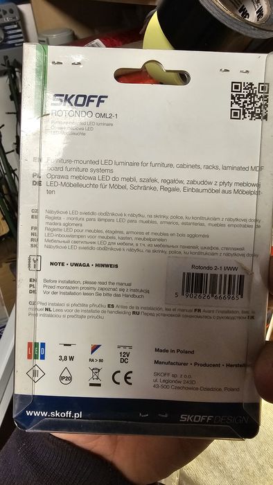 Oprawa metalowa  led SKOFF 3,8W do mebli, szafek, r-gips