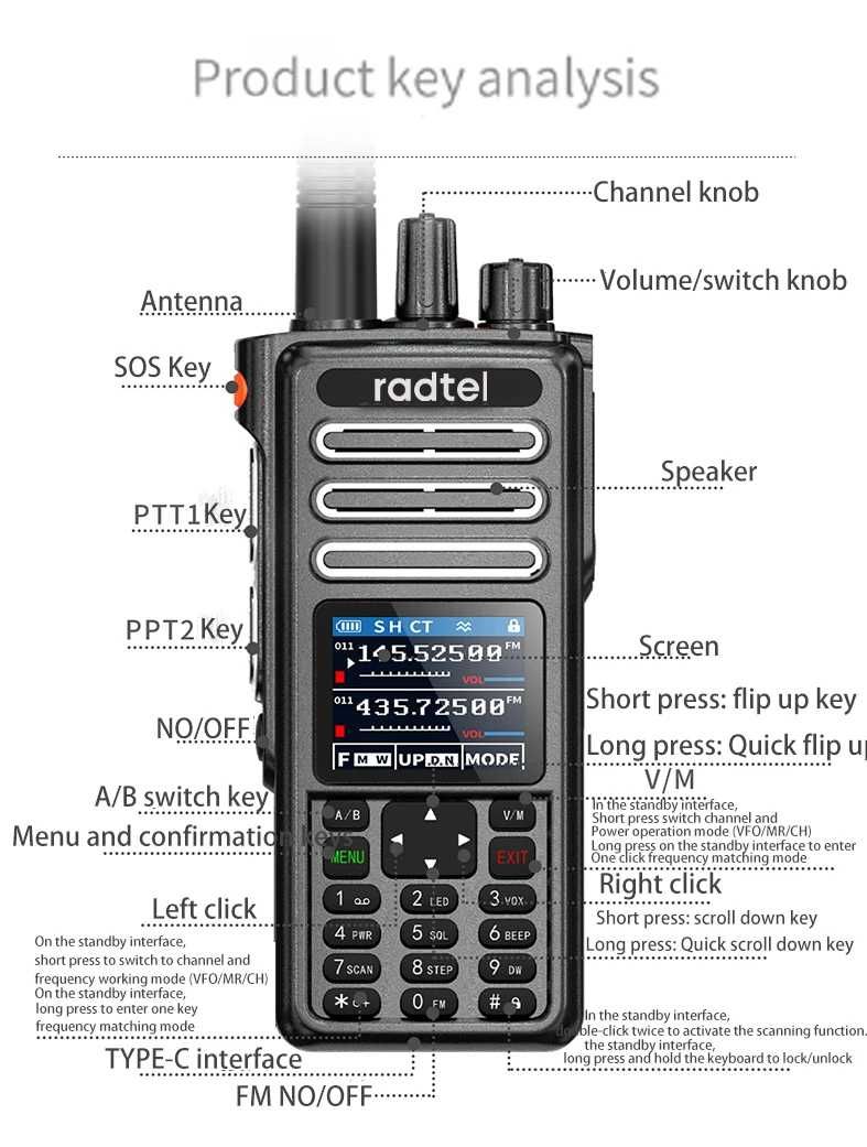 Radtel RT-730 10w Full Band FM AM UHF VHF Satcom Intercom Interphone