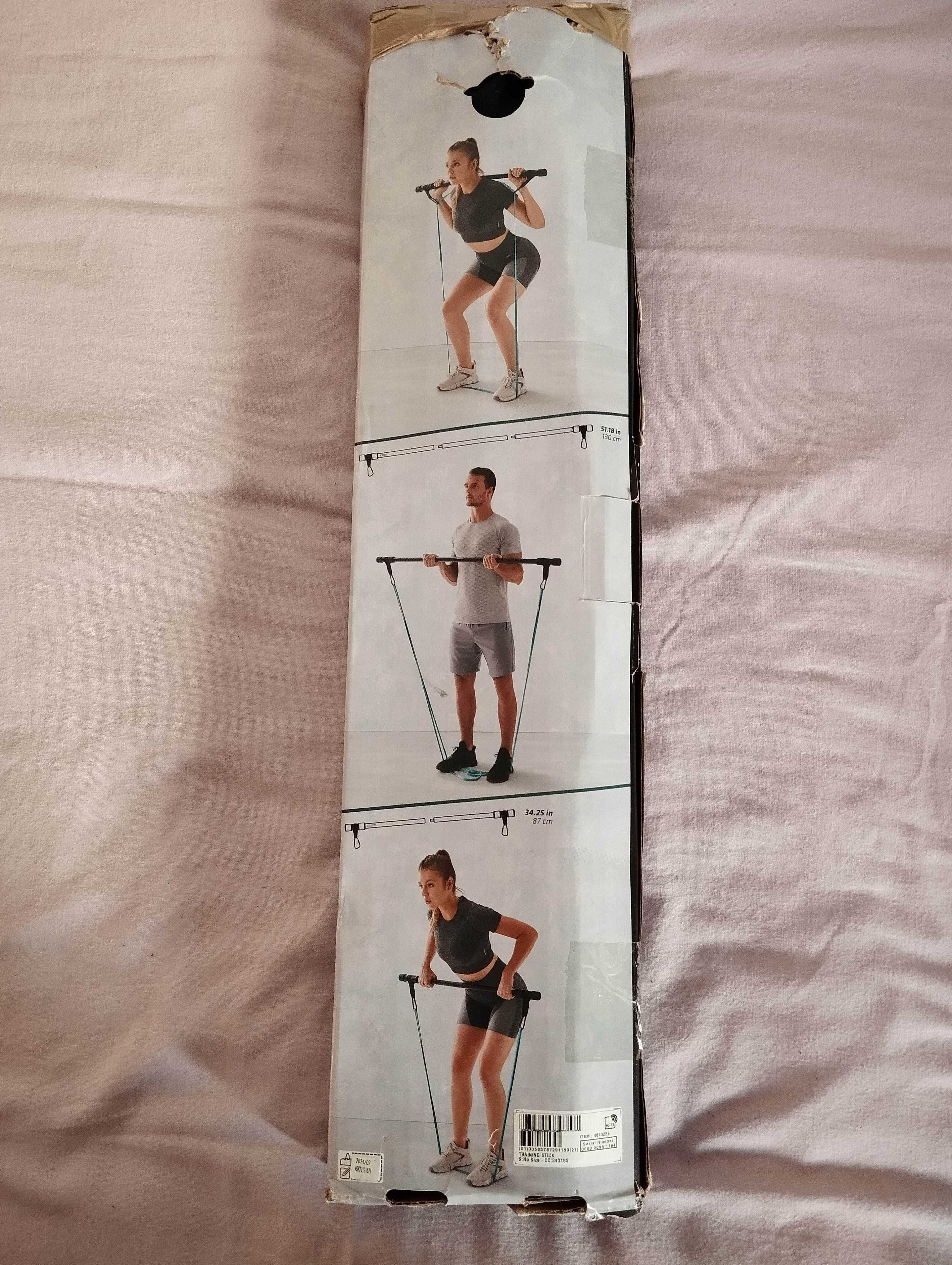 Barra Reforço Musculação + 2 Elásticos 15 kg - Decathlon - COMO NOVO
