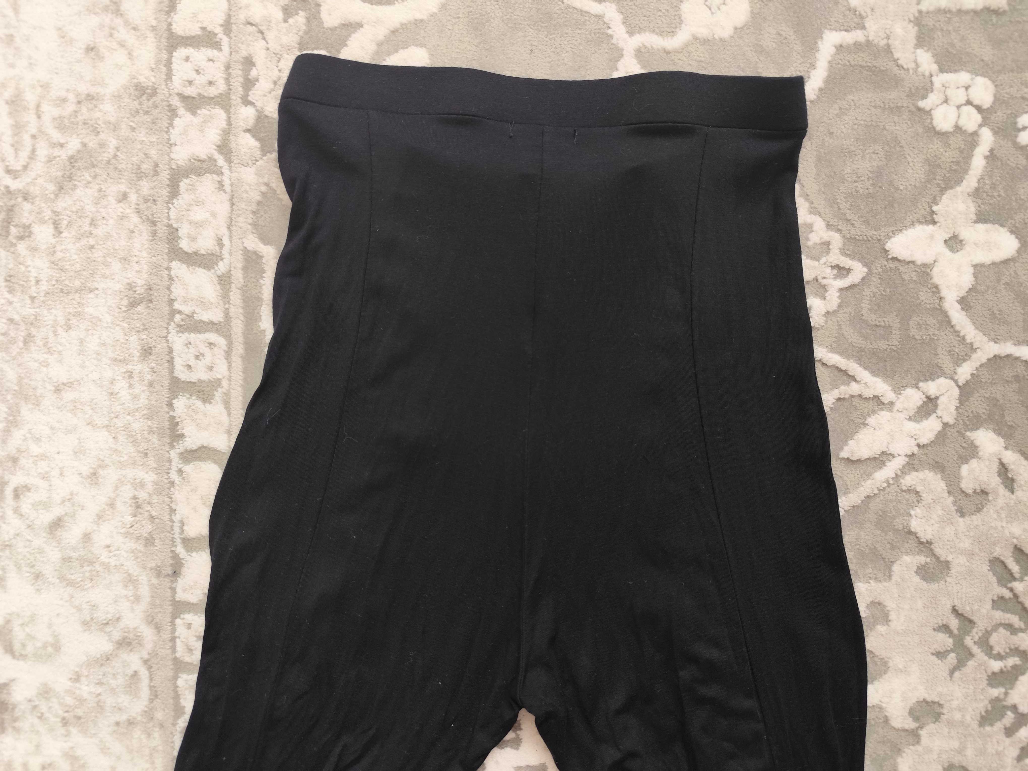 Czarne legginsy z wysokim stanem z wiązaniami Stylewise