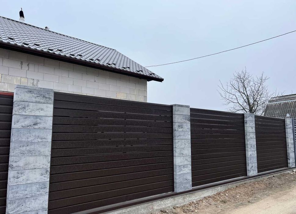 Ворота відкатні розпашні. Огорожа Жалюзі і Ранчо. Штахетник. Забор