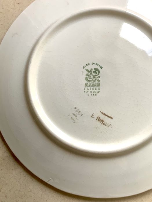 Ręcznie malowany talerz fajans Włocławek Floryszcz