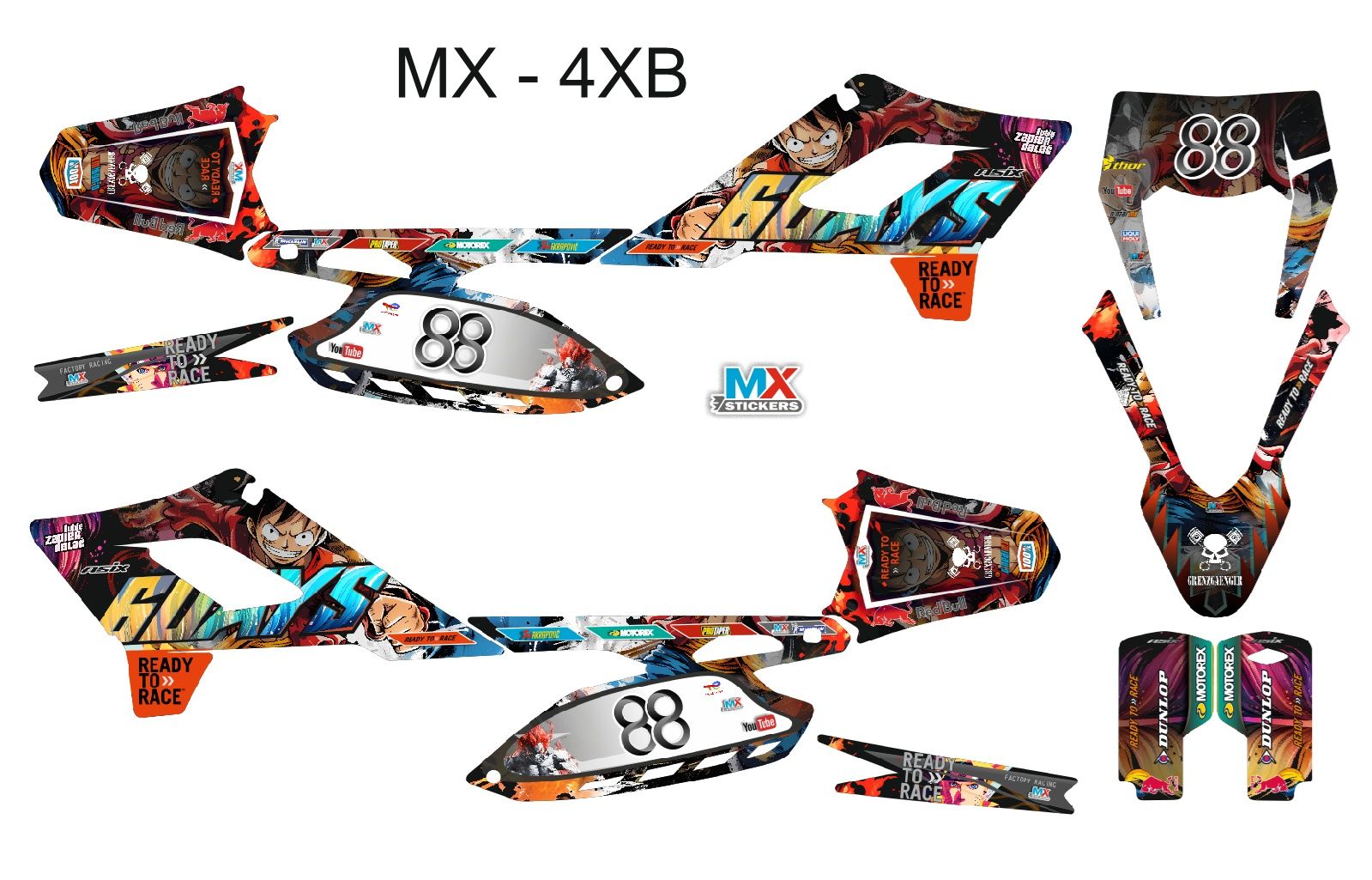 Okleina motocyklowa Asix XB88 250 , 300  wzór MANGA