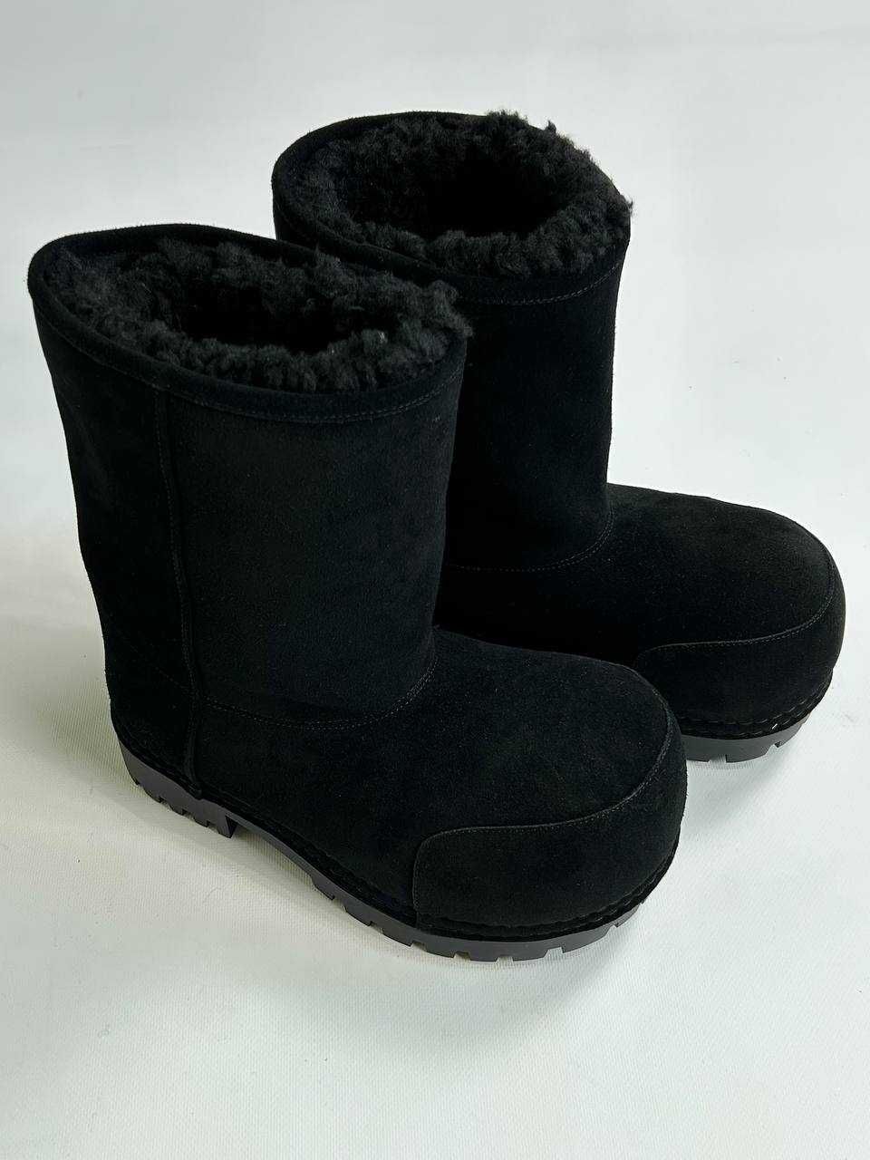BALENCIAGA ALASKA High Fur Boots black ботинки чоботи чорні сапожки 43