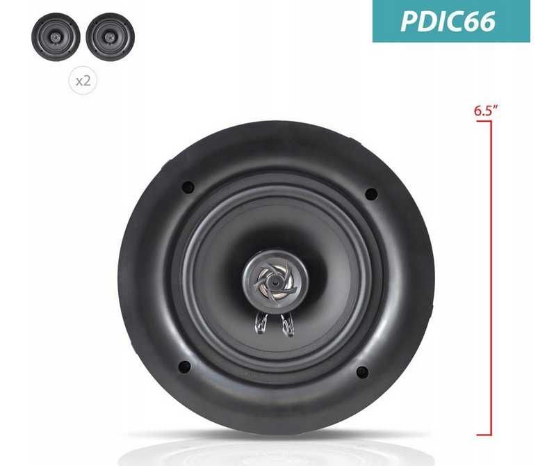 PYLE PDIC66 200W do montażu na ścianie w suficie 2-drożne