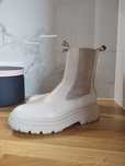 Buty Zara botki skórzane sztyblety
