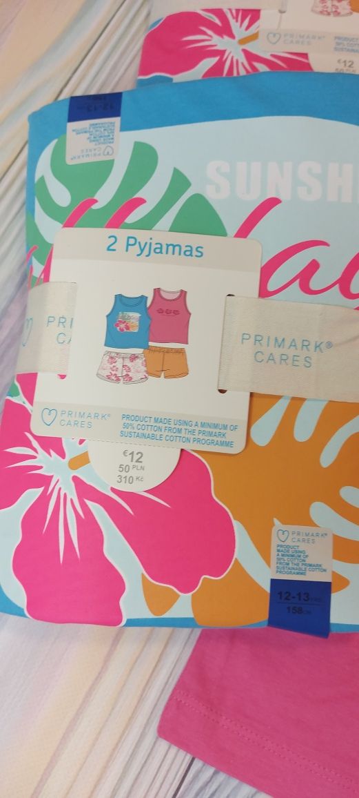 Primark 2 шт набір піжама літня шорти майка