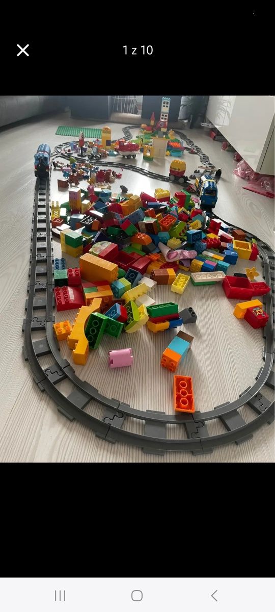 Klocki lego duplo kolejki, karuzela, tory..