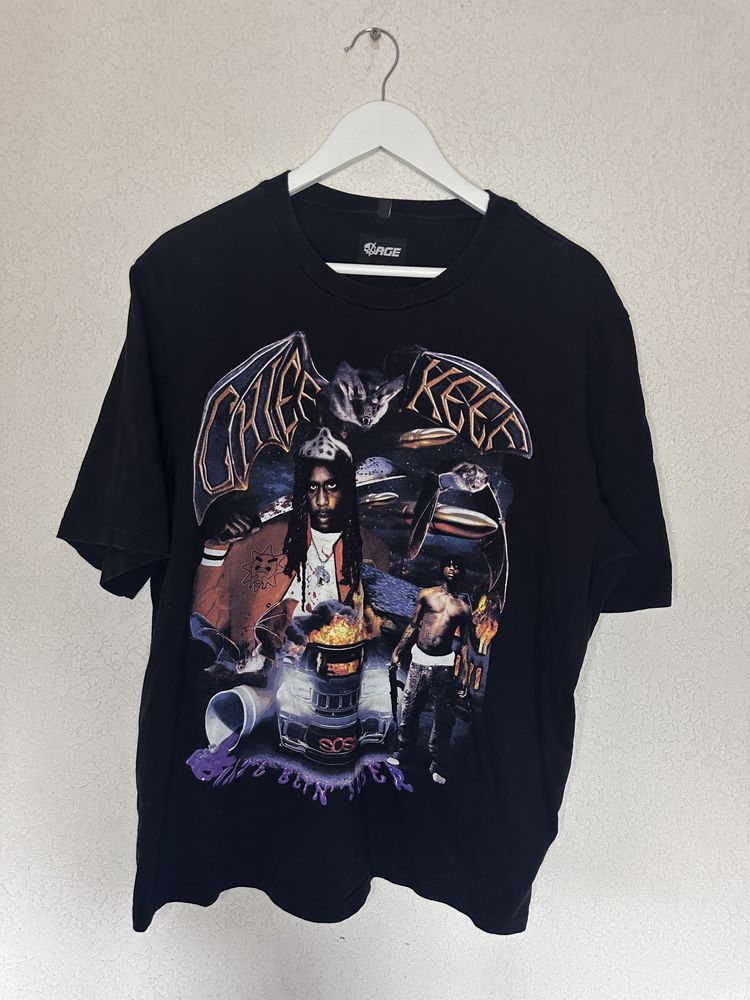 Chief Keef VAGE Koszulka Męska Rap Style Streetwear Hip Hop Y2K Vibe