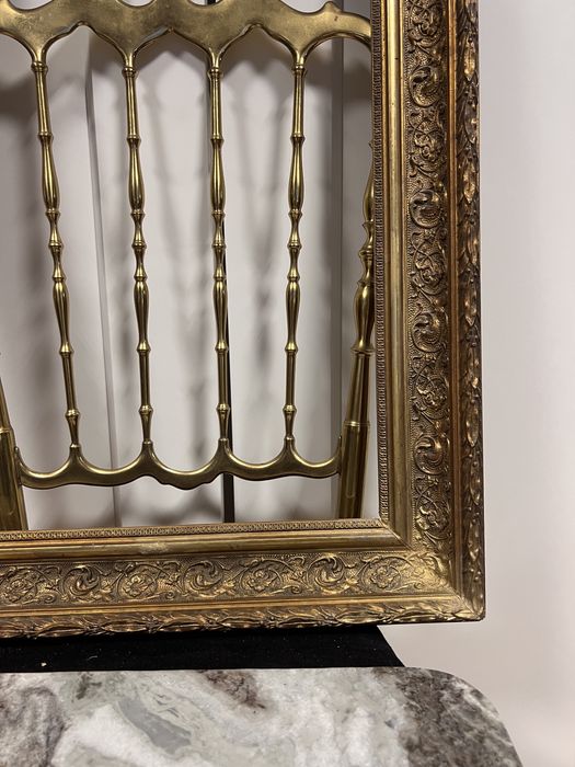 Rama do obrazu lustra obraz lustro antyk vintage drewniana złota