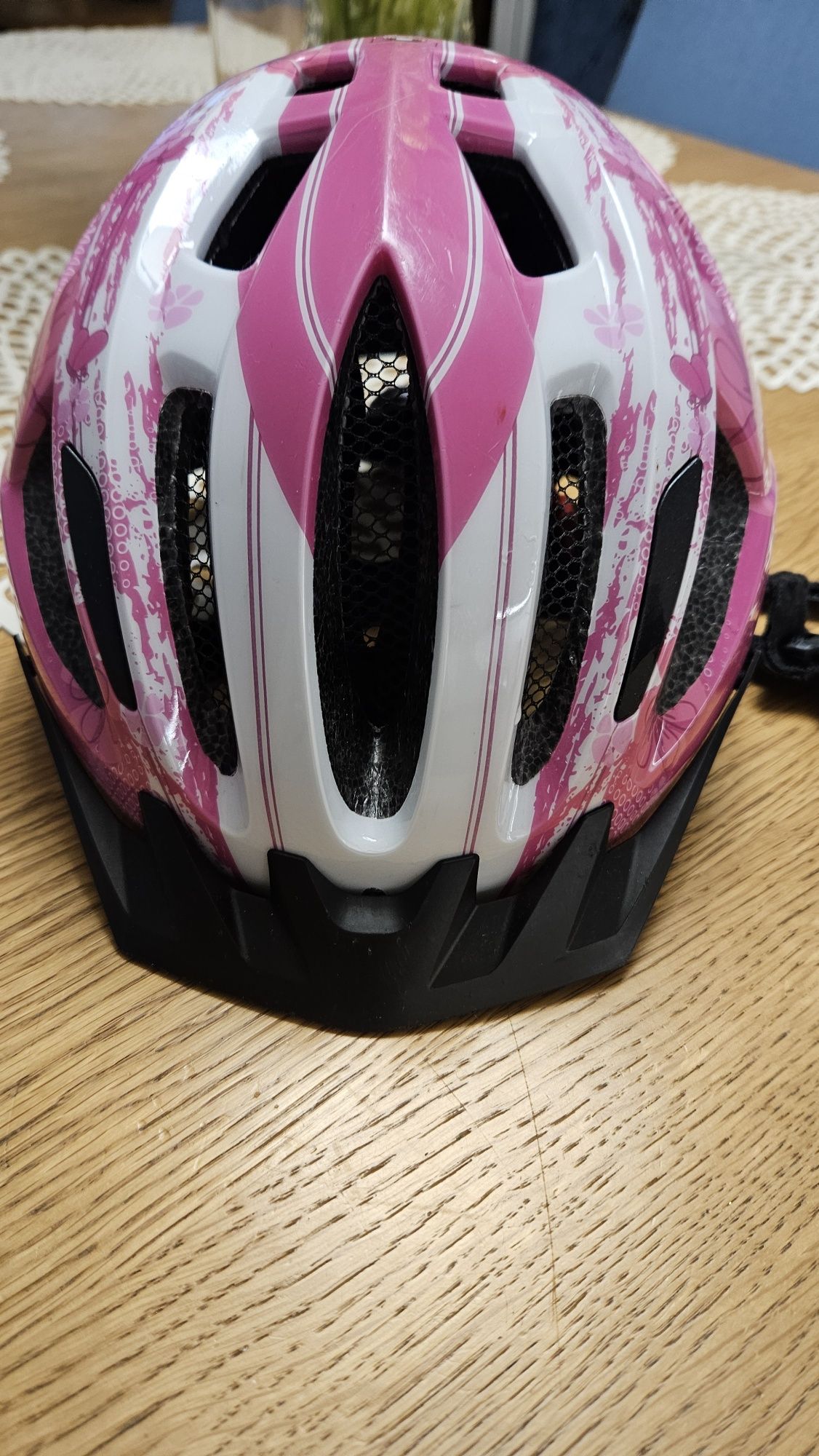 Kask rowerowy 49-54 cm dla dziewczynki damski rożowy