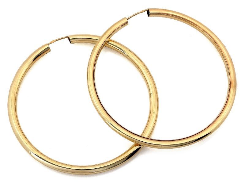 Nowe Kolczyki złote duże koła szarniry 60mm próba 375. Sklep