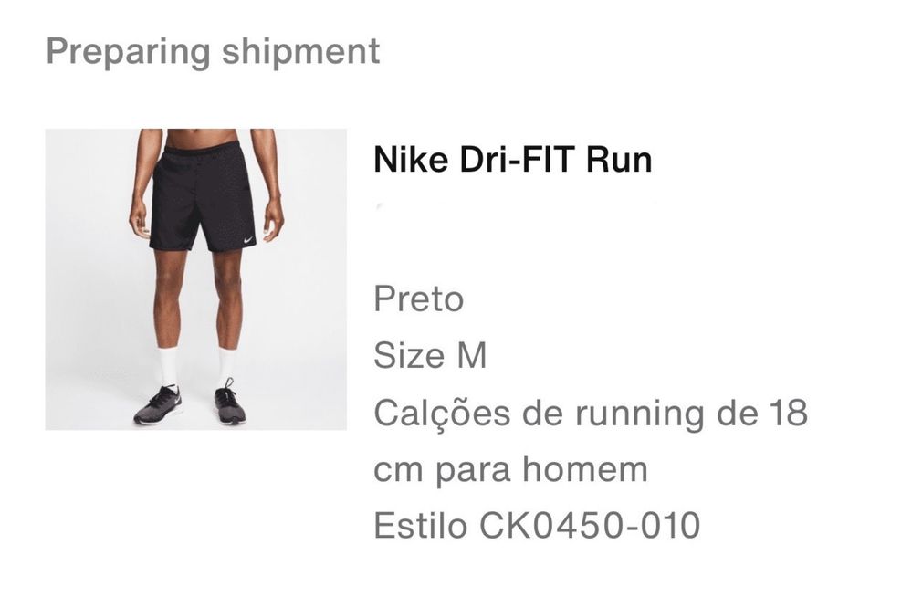 Calções Nike Dry Fit Homem tamanho M