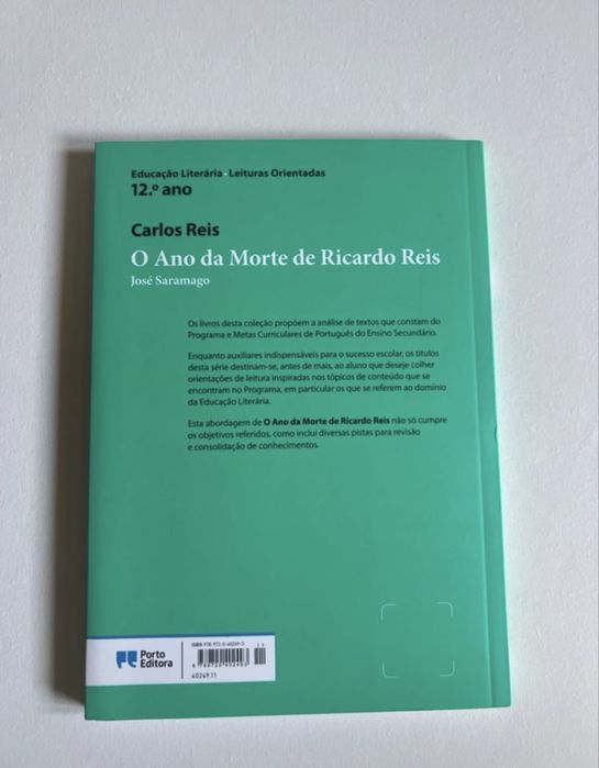 “O Ano da Morte de Ricardo Reis” - livro de apoio ao estudo