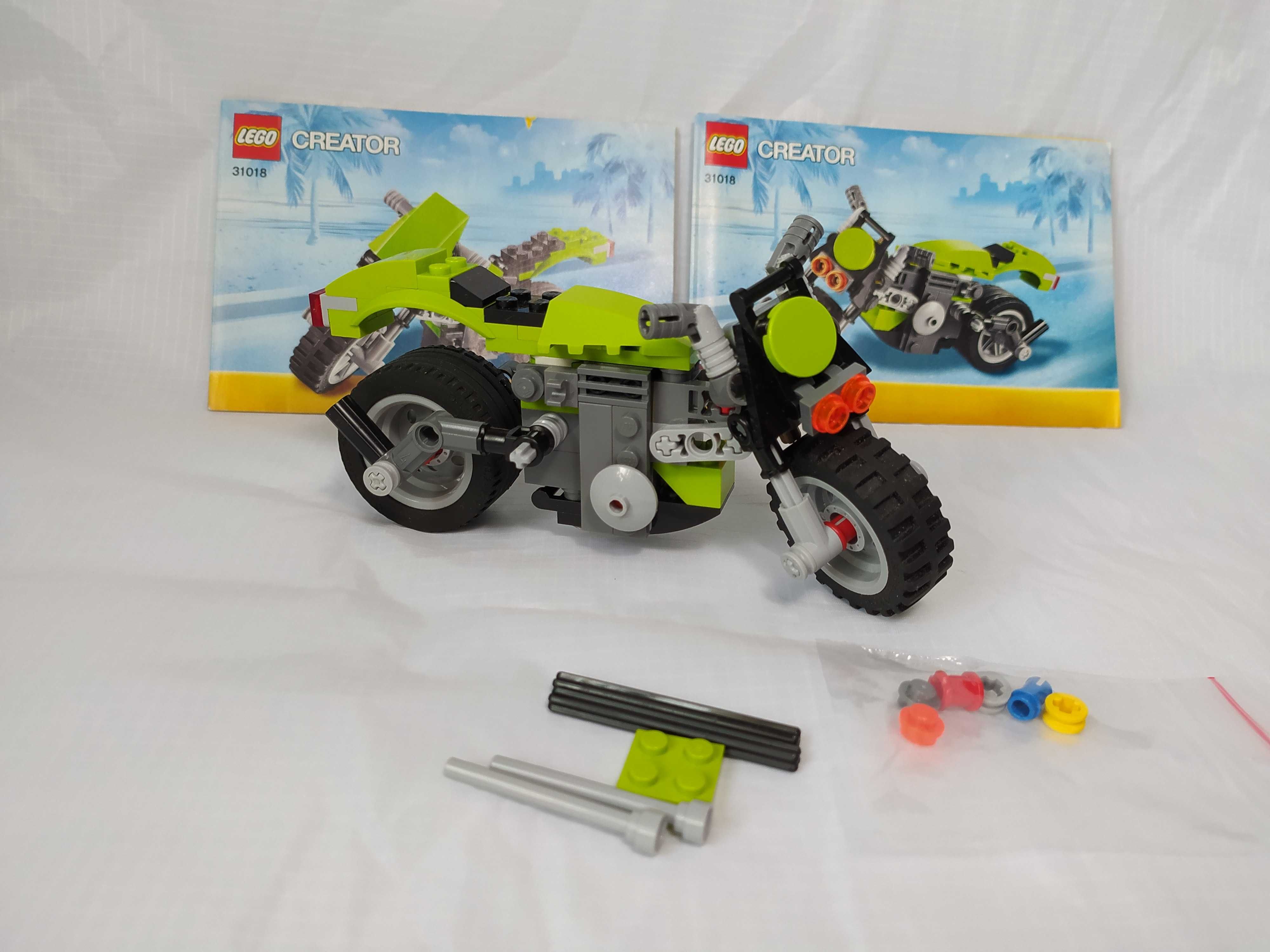 Kompletny i oryginalny zestaw LEGO 31018 Creator 3w1 Motocykle