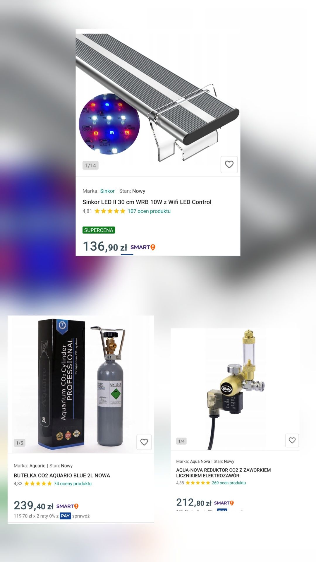 Zestaw akwariowy, cały osprzęt.