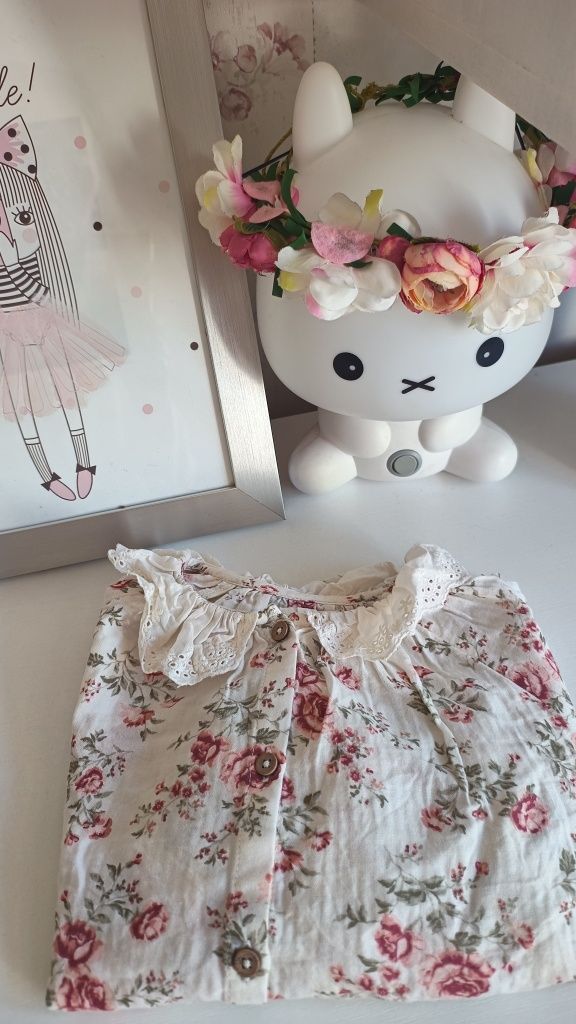 Bluzka koszula newbie bawełniana z kołnierzykiem retro