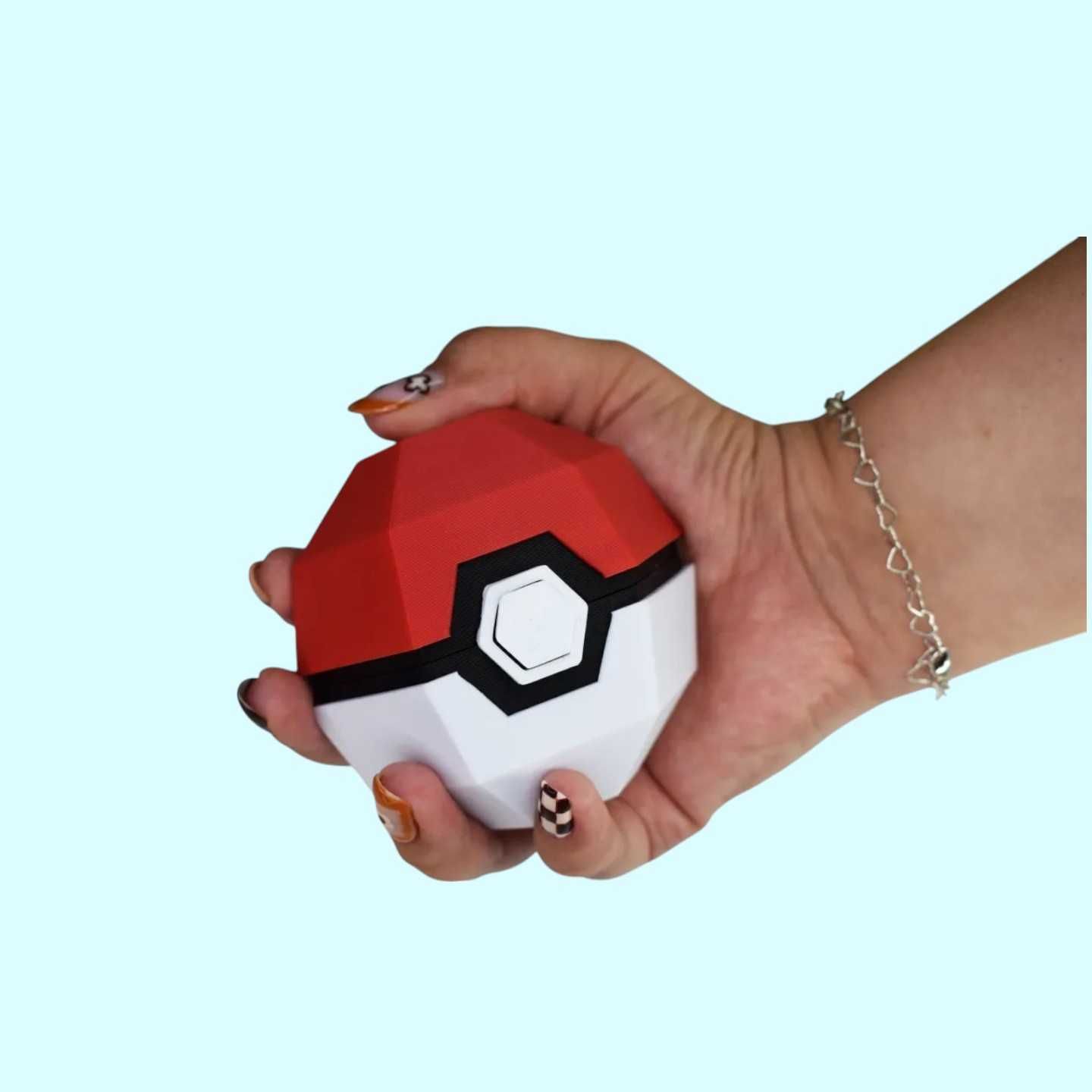 Pokebola Low Poly 3D - Colecionável Pokémon c/ Abertura