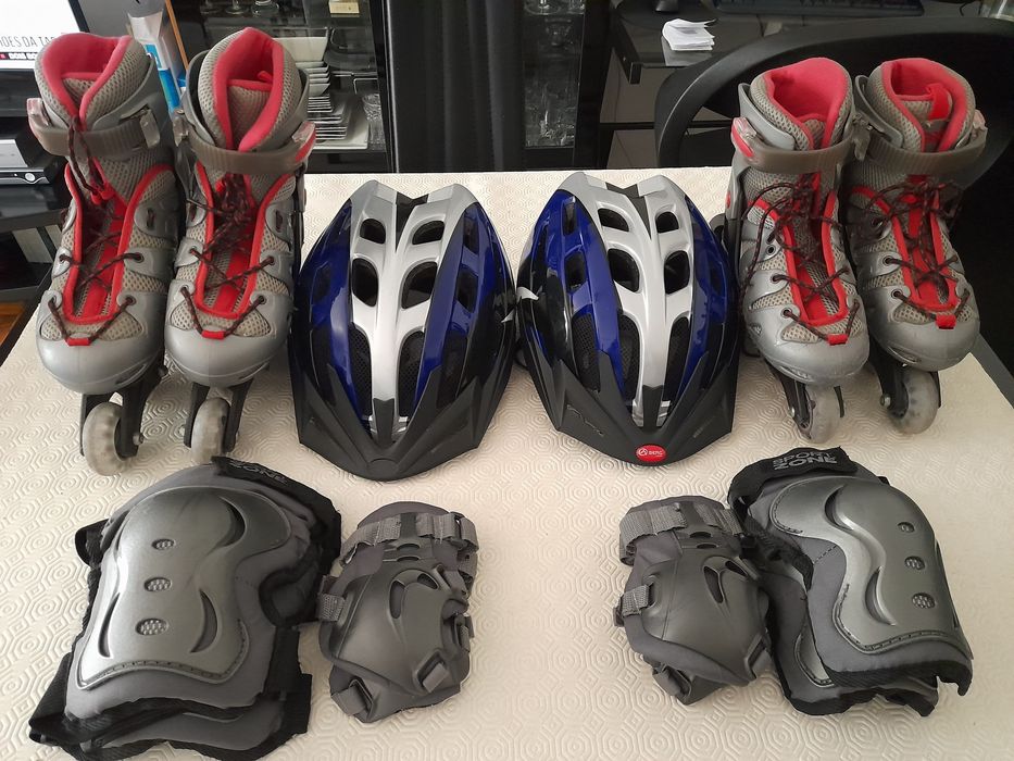 Kit completo Patins em linha 33-36 ou 37-40