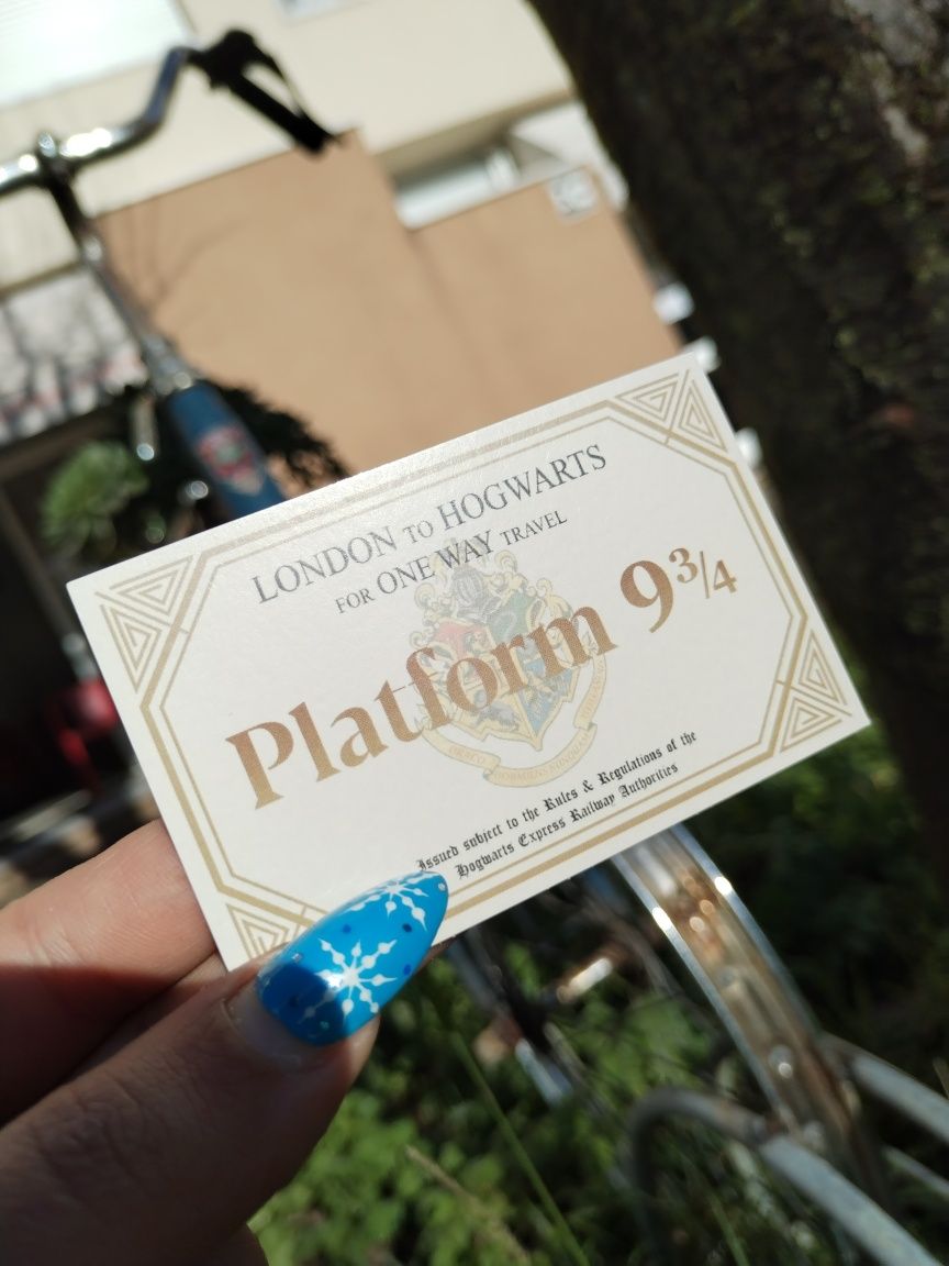 Bilhete Hogwarts - plataforma 9 3/4 - HARRY POTTER