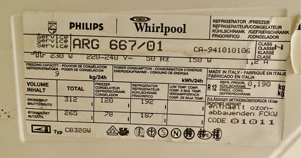 Frigorifico Combinado Philips Whirlpool