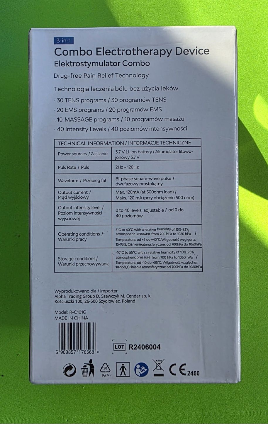 Nowy Elektrostymulator mięśni i nerwów TENS EMS MASAŻ 60 programów ALP