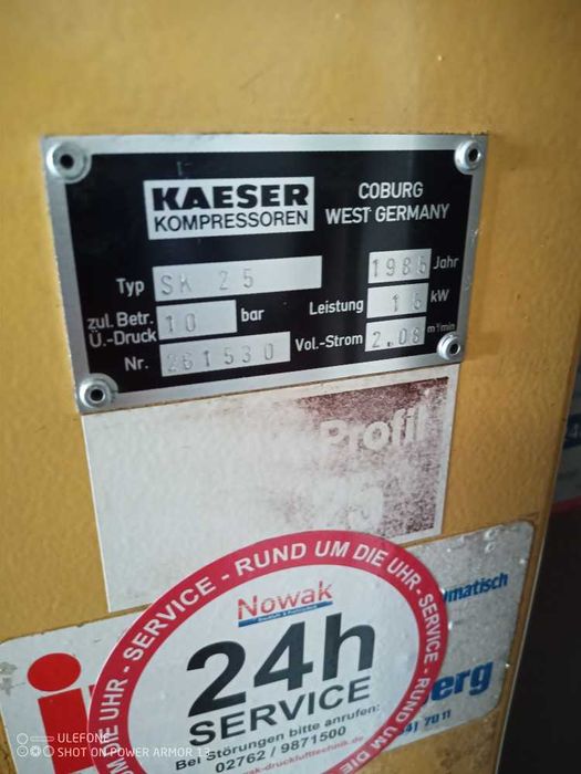 Sprężarka śrubowa kompresor Typ Kaeser SK25