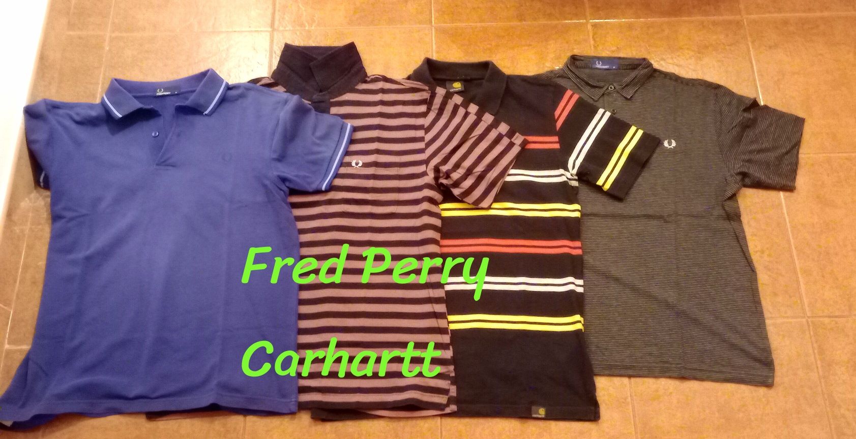 Lote 3 polos , 2 da Fred Perry um da Carhartt