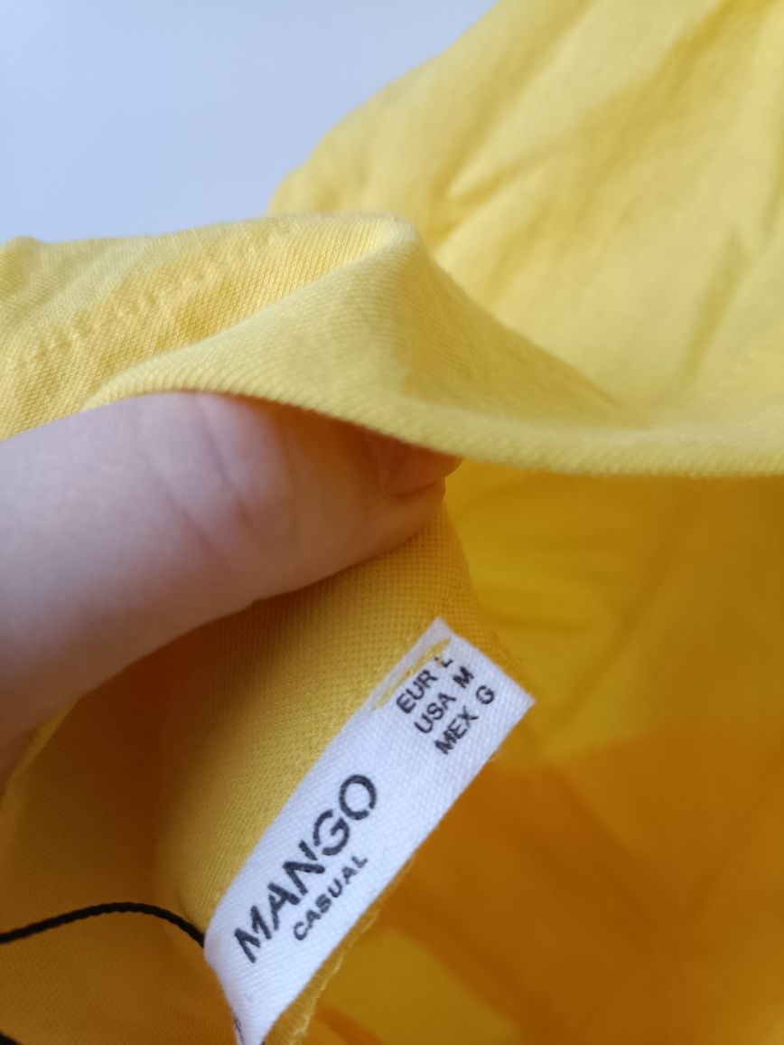 Mango rozmiar L 40 żółta sukienka na lato z wycięciem na plecach