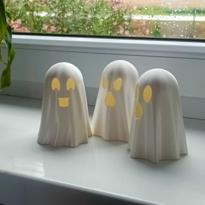 3x Figurka Ducha Dekoracja na Hallowen 10cm LED Dekoracja Ozdobna