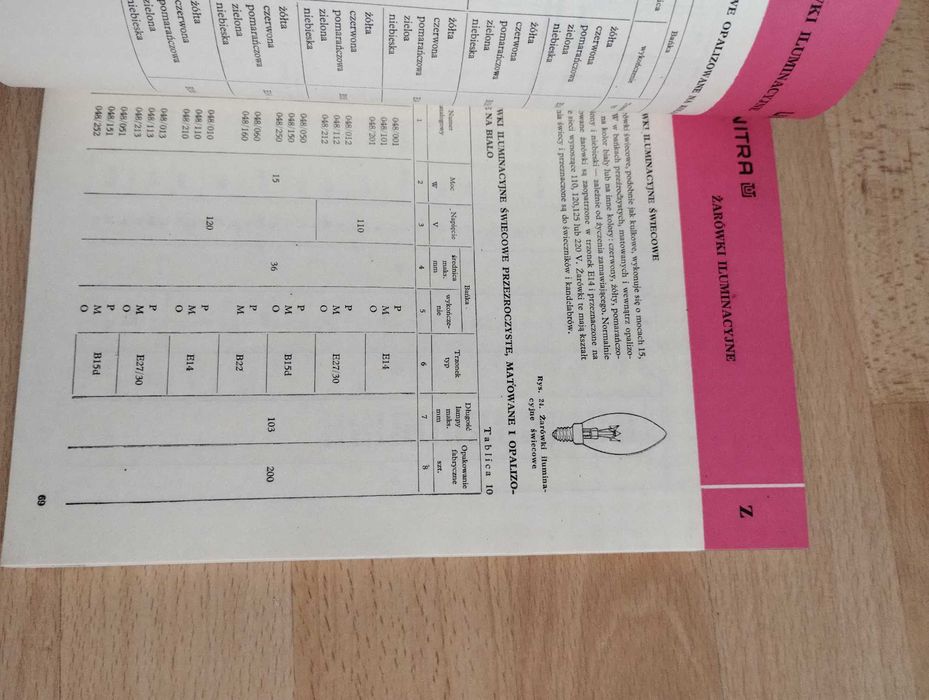Katalog Unitra -  Elektryczne źródła światła 1971r IDEALNY