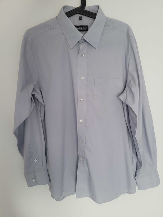 Koszula męska z kołnierzykiem szara roz. 42 (176/182)