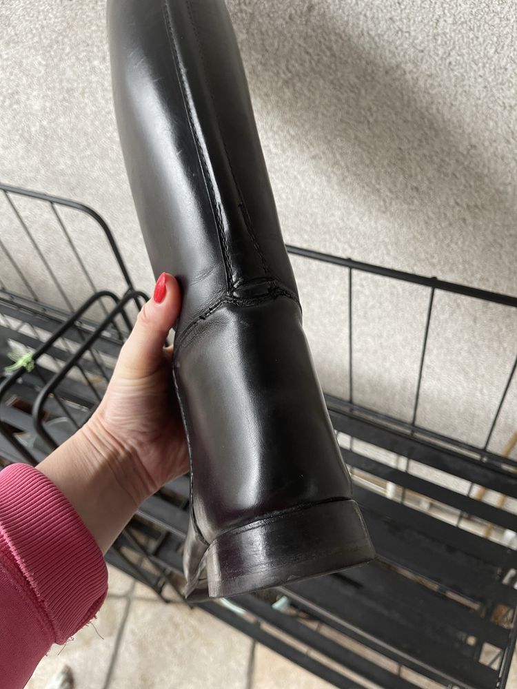 Oficerki jeździeckie czarne Königs 4 1/2 37 1/3 24,5cm ujeżdżeniowe